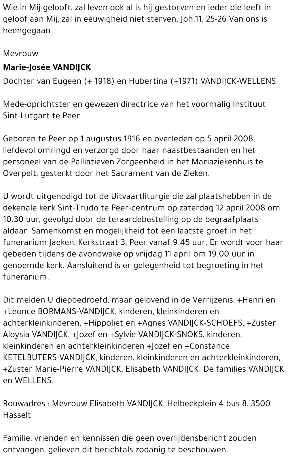 Marie-Josee VANDIJCK