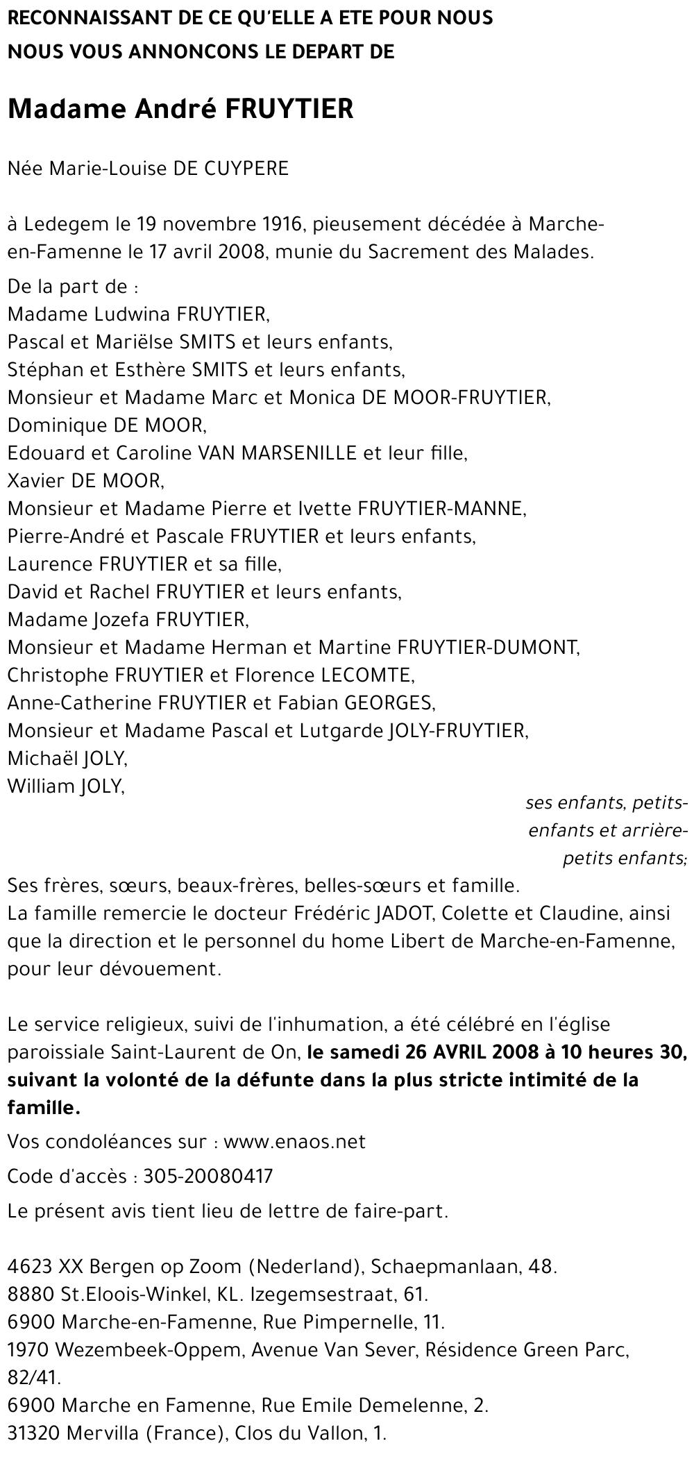 Marie-Louise DE CUYPERE