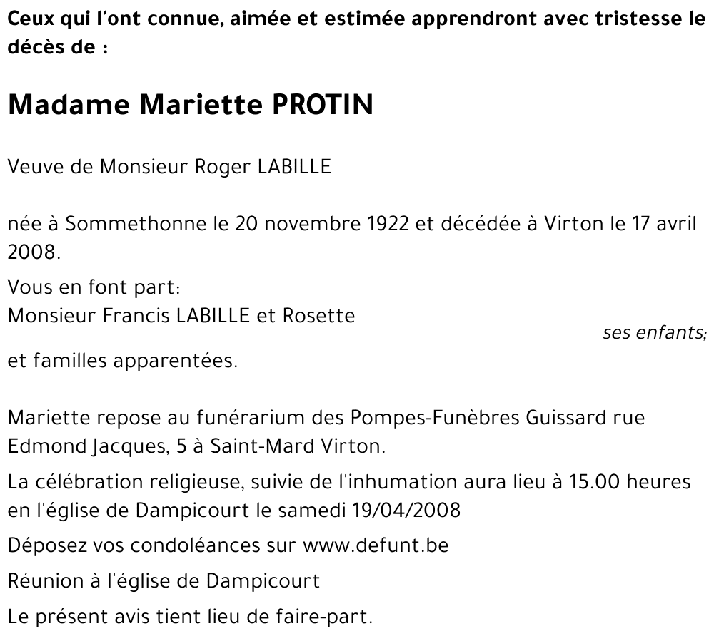 Mariette PROTIN