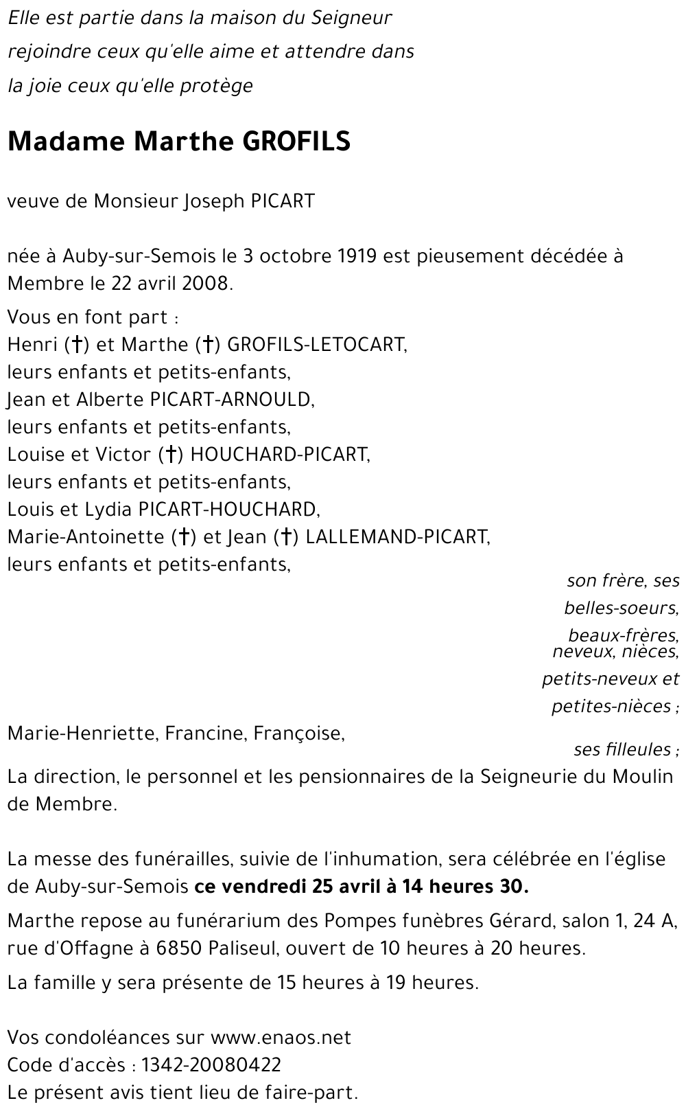 Marthe GROFILS
