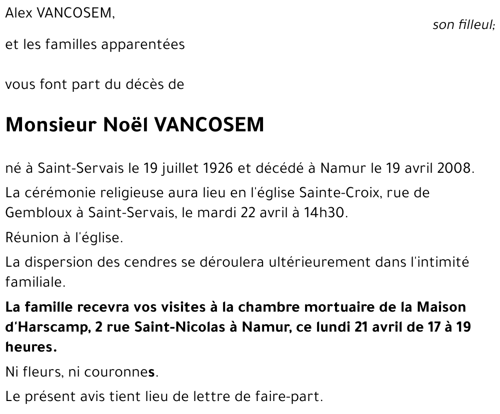 Noël VANCOSEM