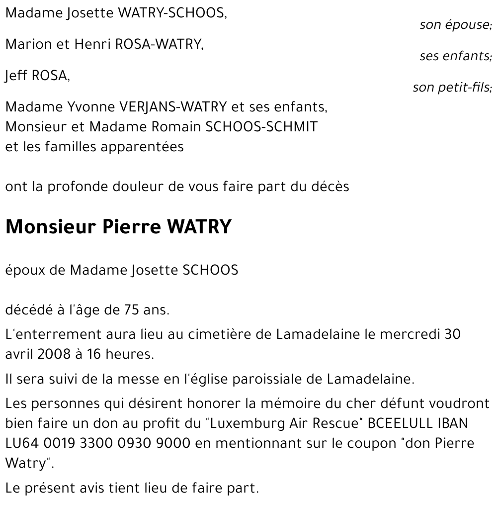 Pierre WATRY