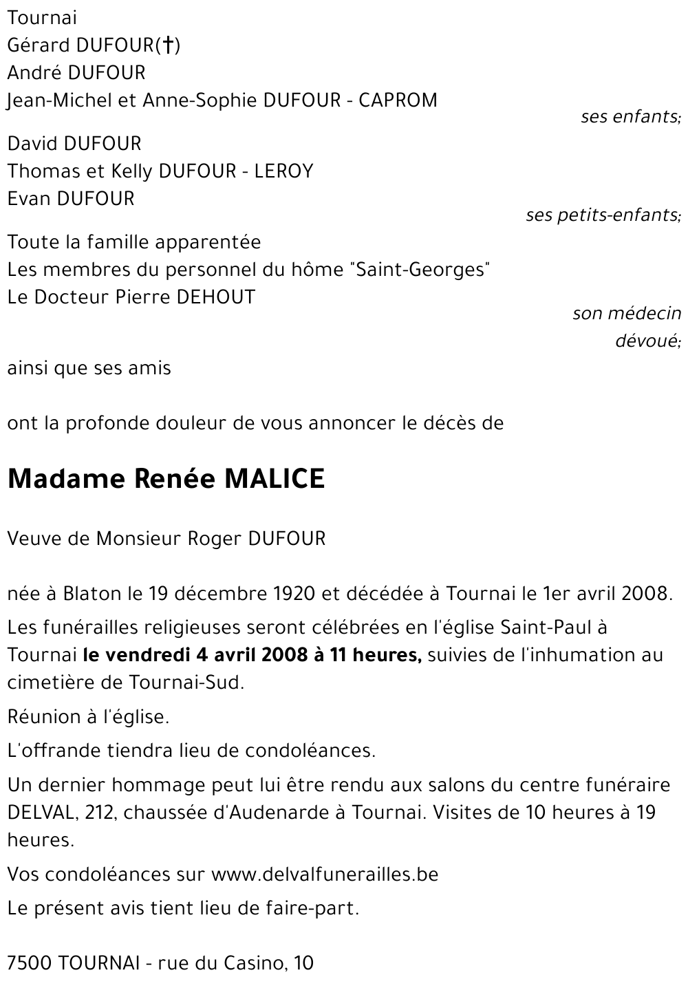 Renée MALICE