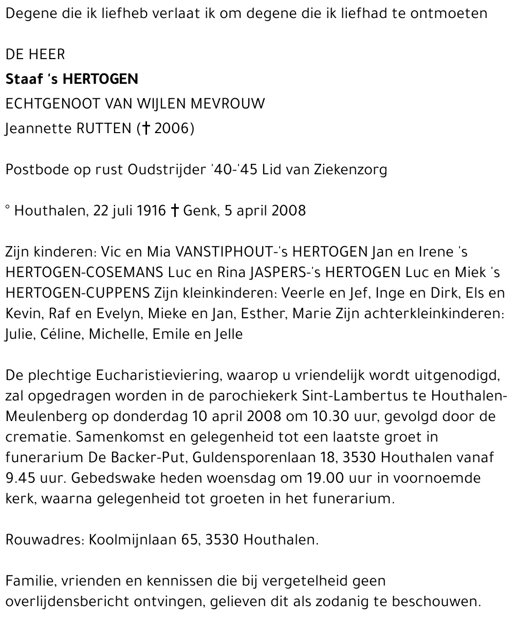 Staaf 's Hertogen