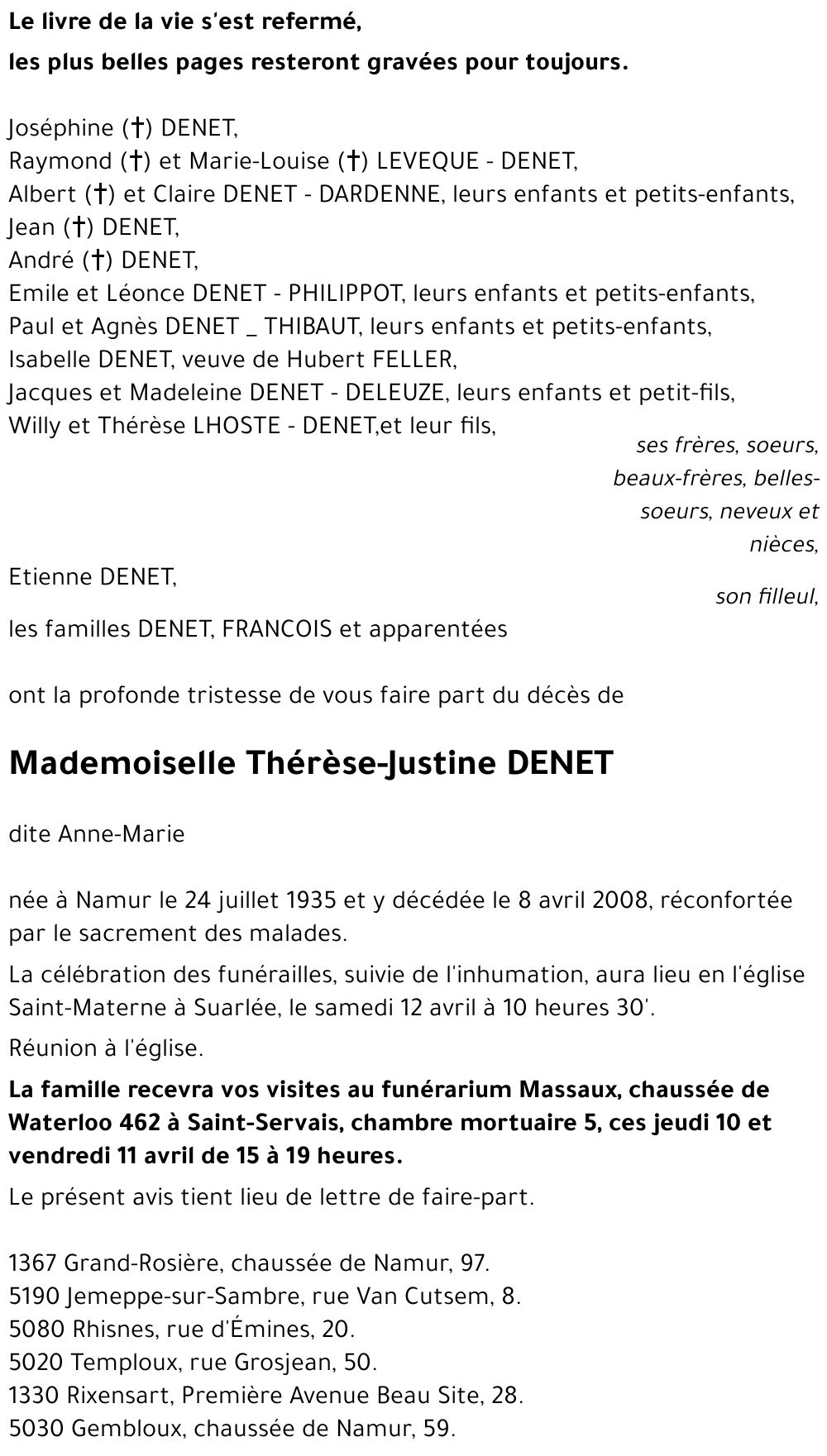Thérèse-Justine DENET