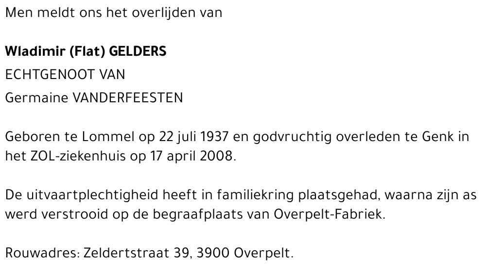 Wladimir (Flat) Gelders