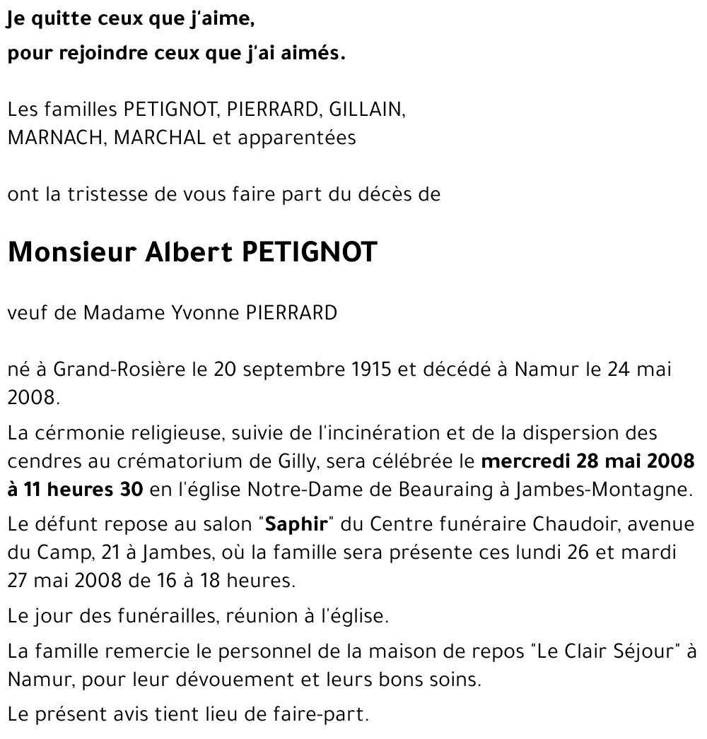 Albert PETIGNOT