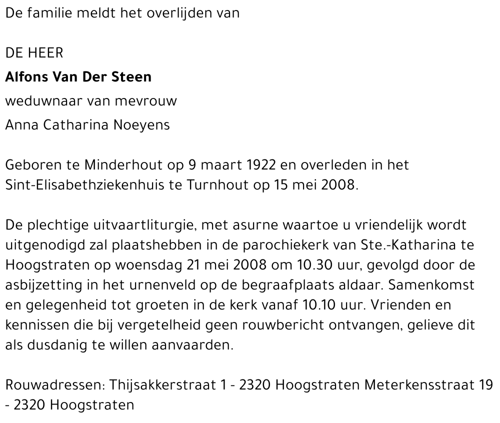 Alfons Van Der Steen