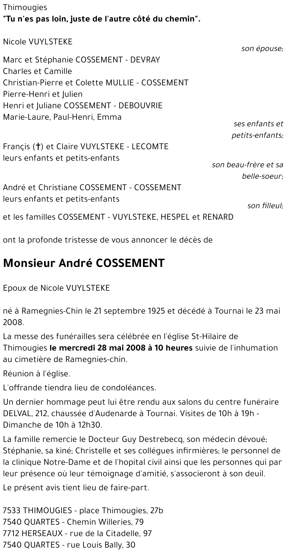 andré COSSEMENT