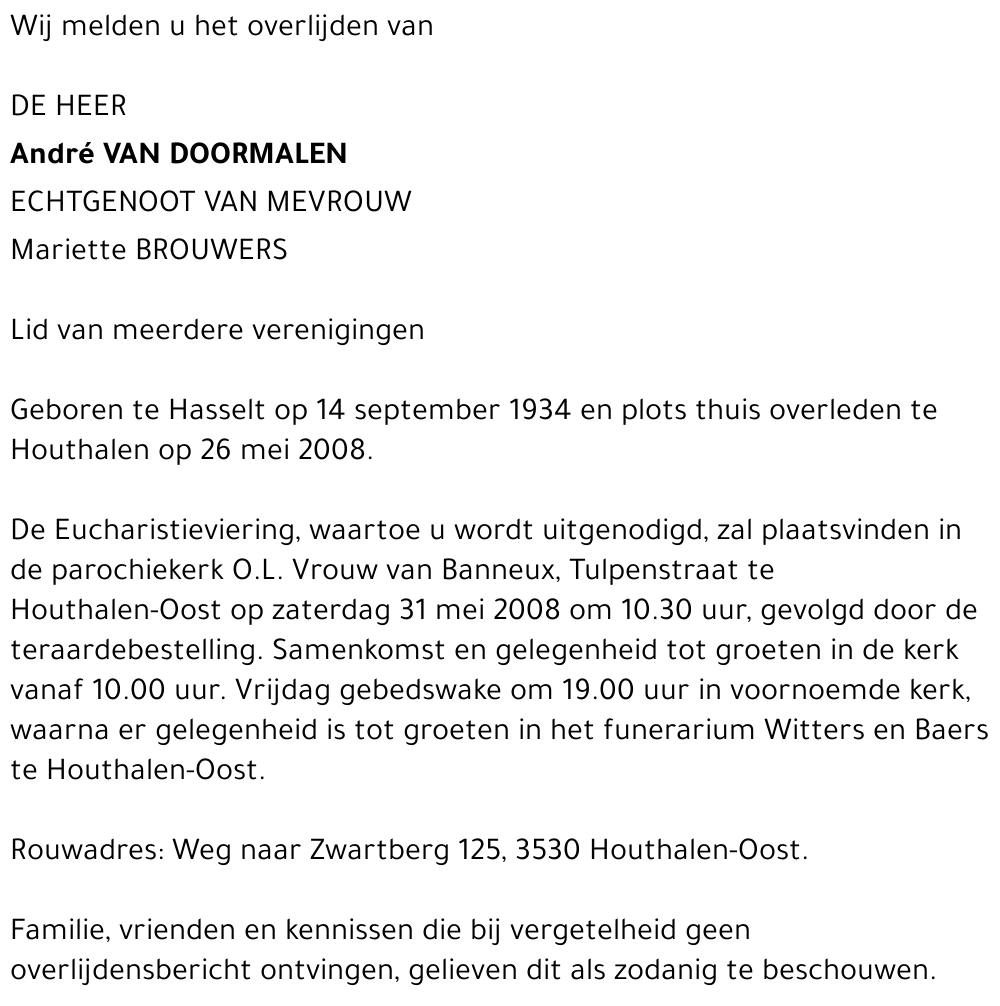 André Van Doormalen