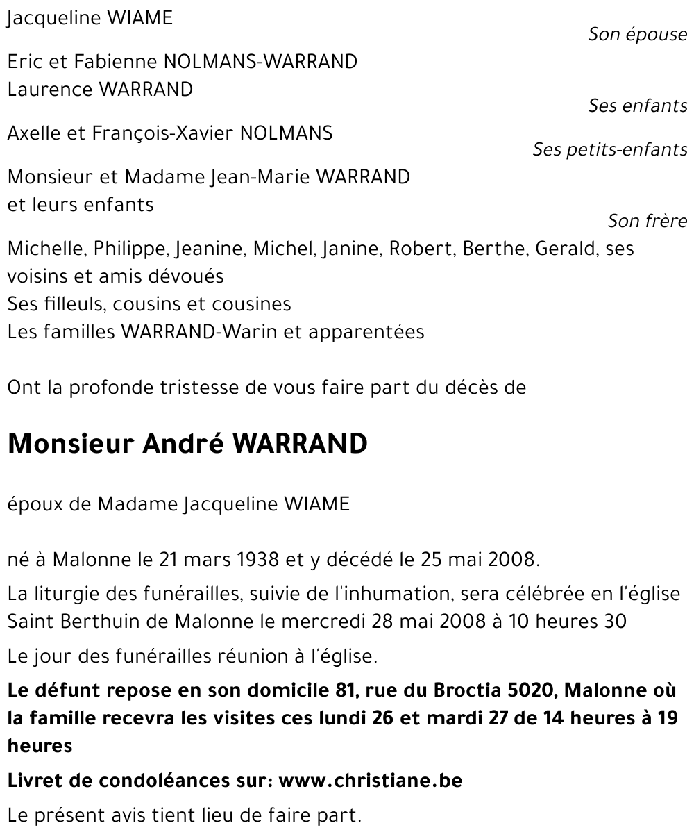 André WARRAND