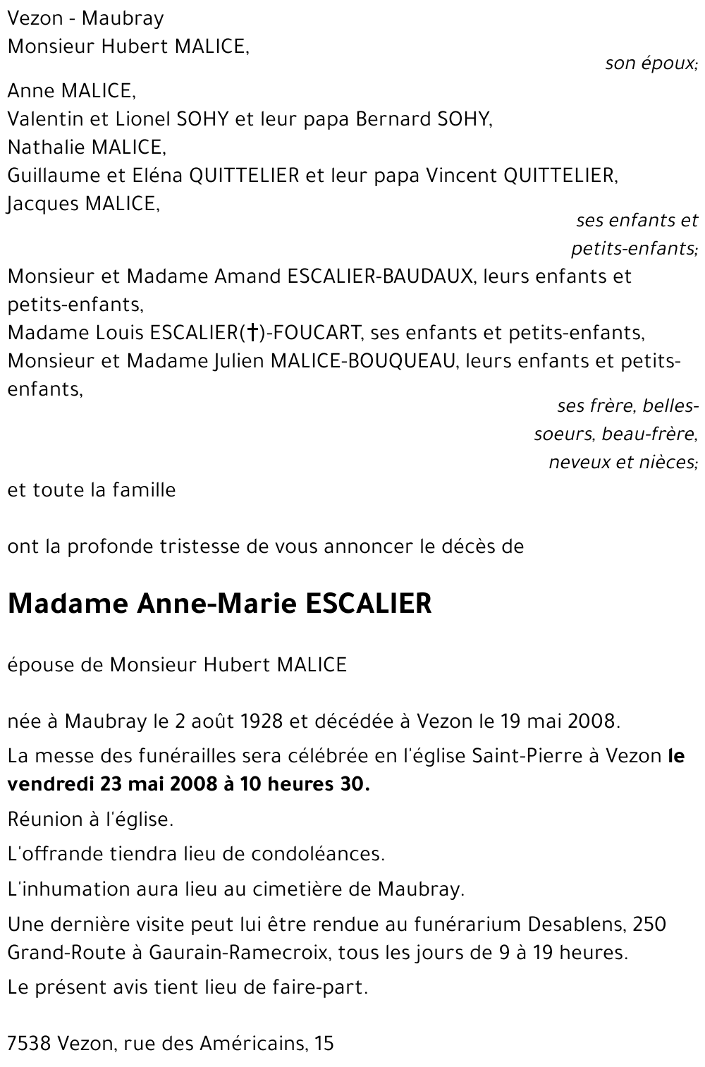 Anne-Marie ESCALIER
