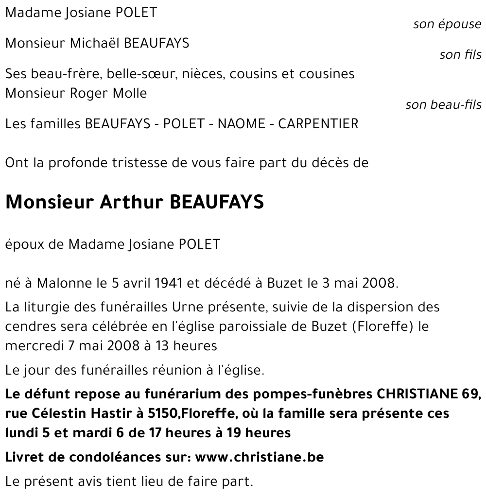 Arthur BEAUFAYS