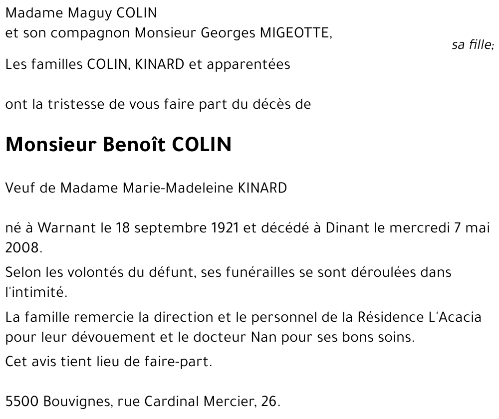 Benoît COLIN