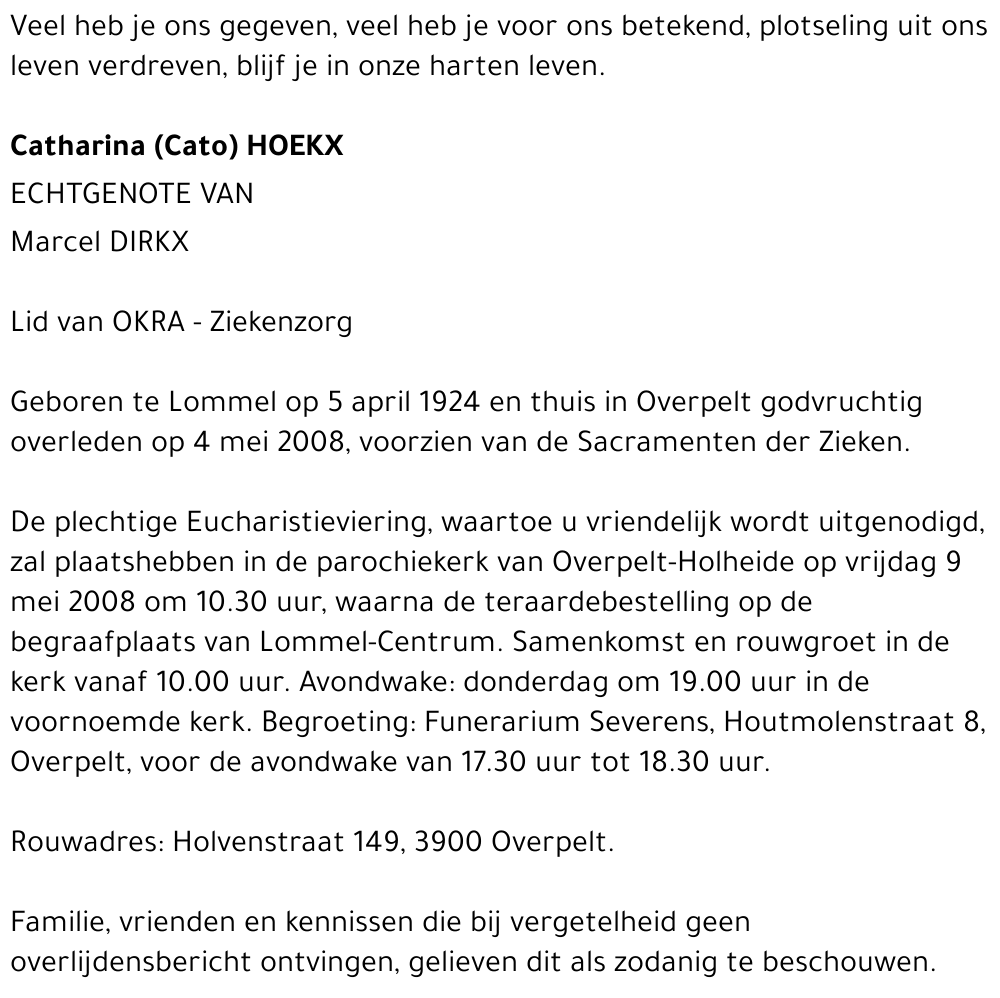 Catharina (Cato) Hoekx