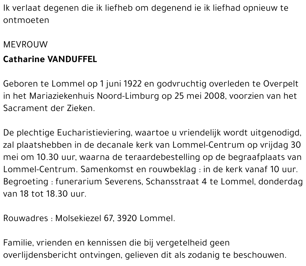 Catharine Vanduffel
