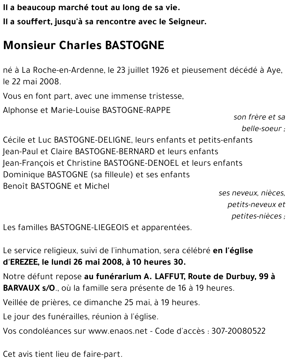 Charles BASTOGNE