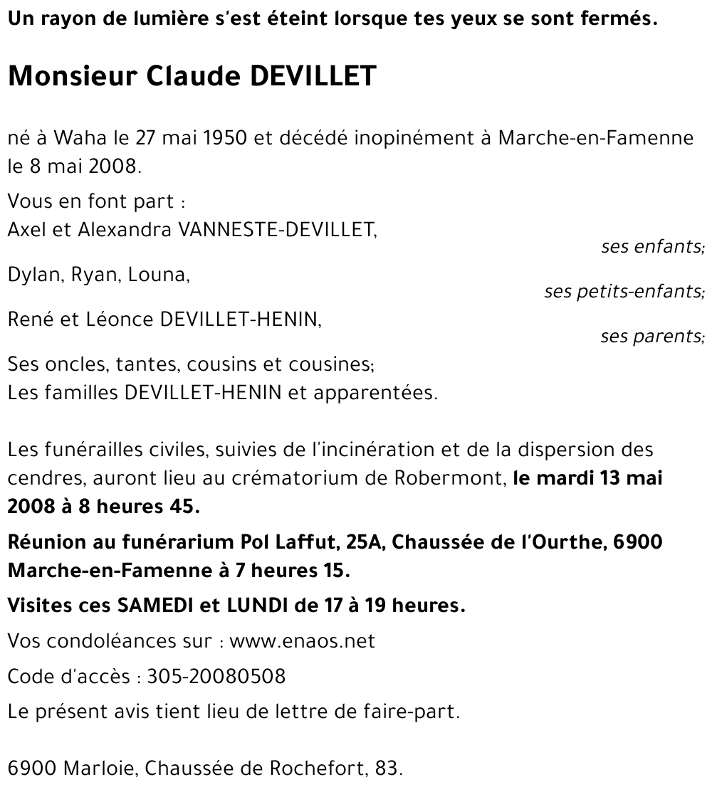 Claude DEVILLET