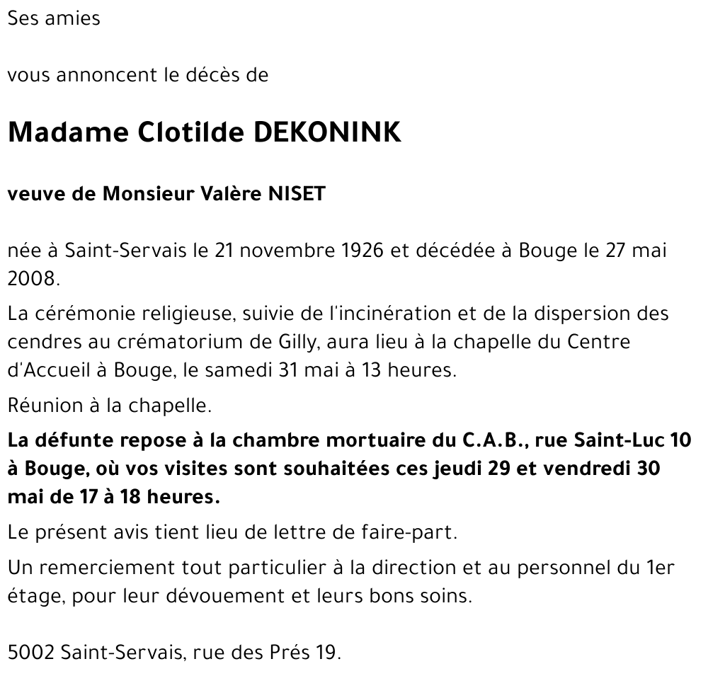 Clotilde DEKONINK