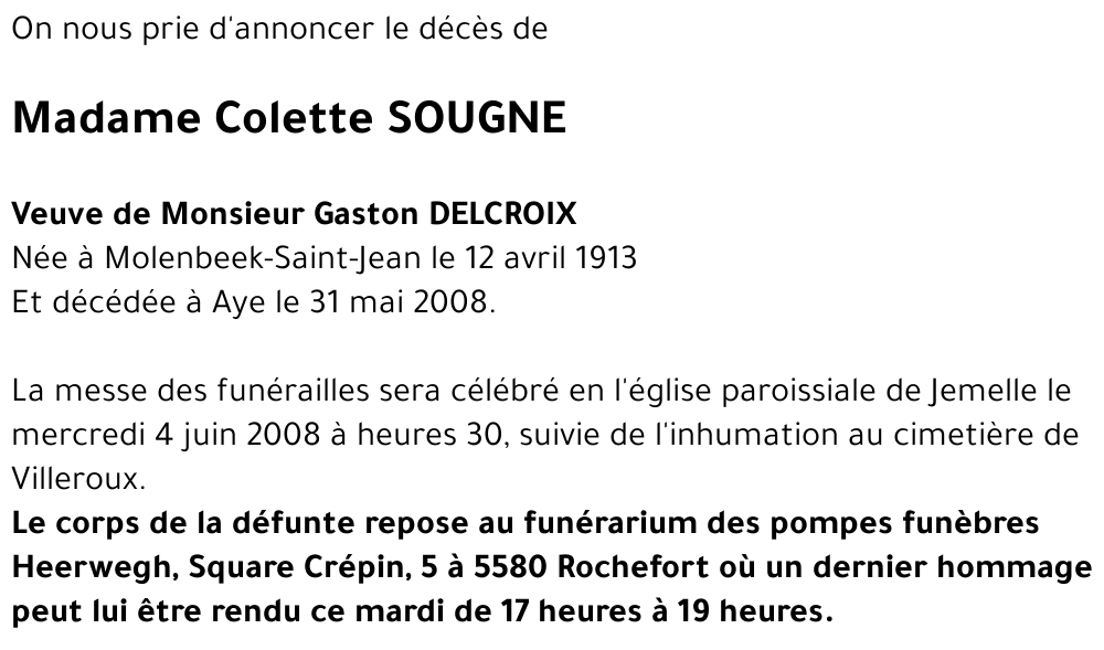 Colette SOUGNE
