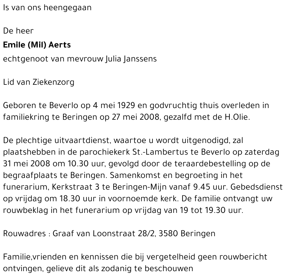 Emile (Mil) Aerts