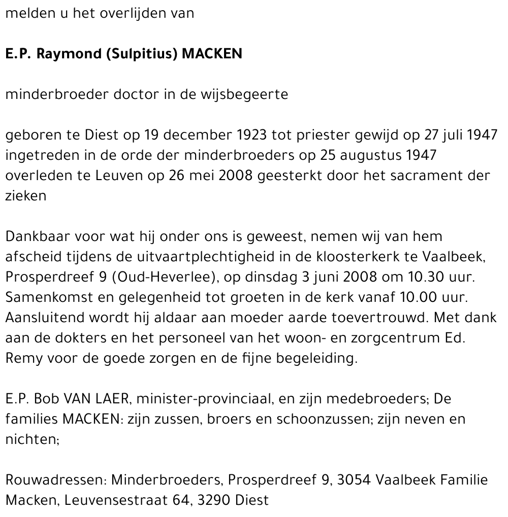 E.P. Raymond (Sulpitius) Macken