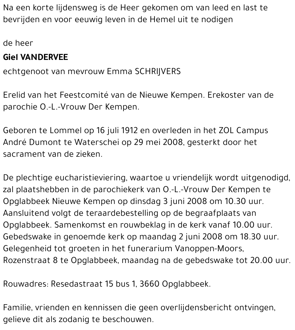 Giel Vandervee