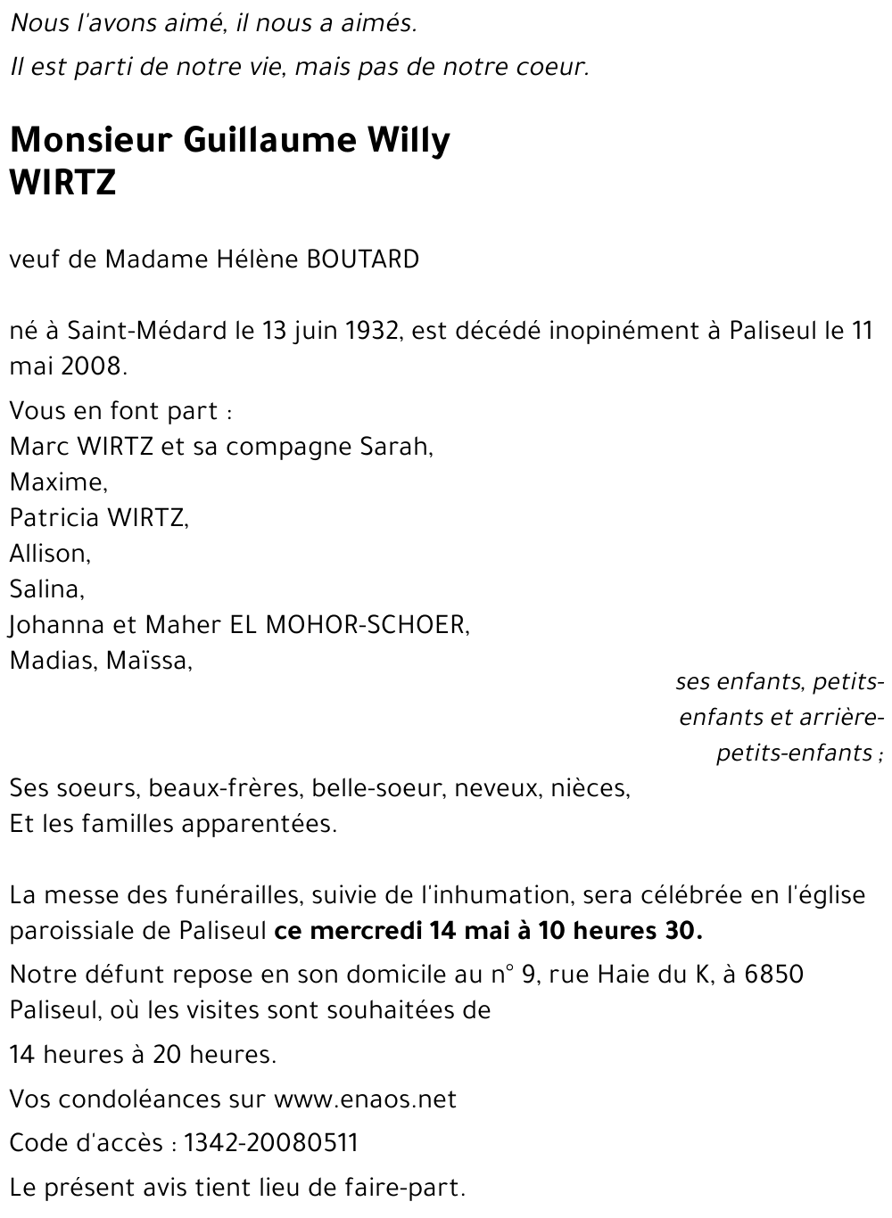 Guillaume Willy WIRTZ