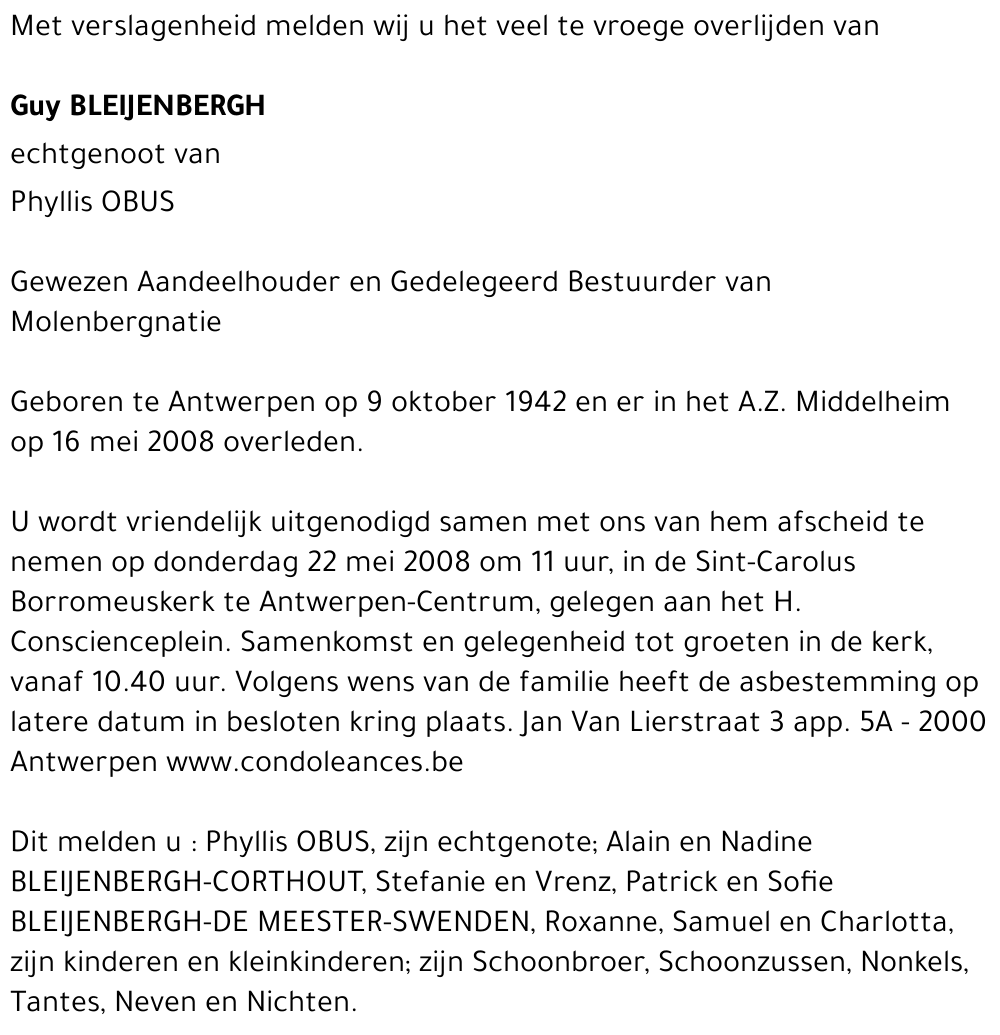 Guy BLEIJENBERGH