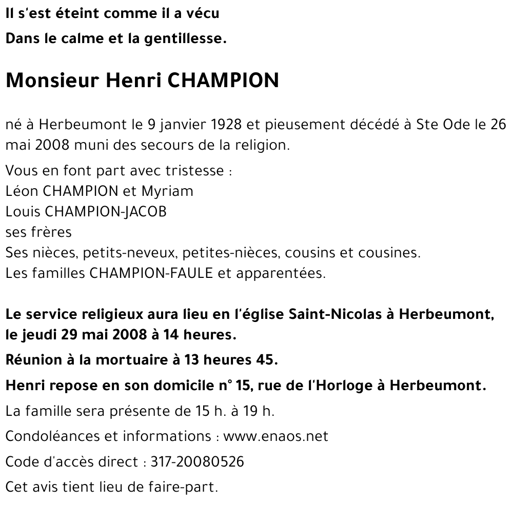 Henri CHAMPION