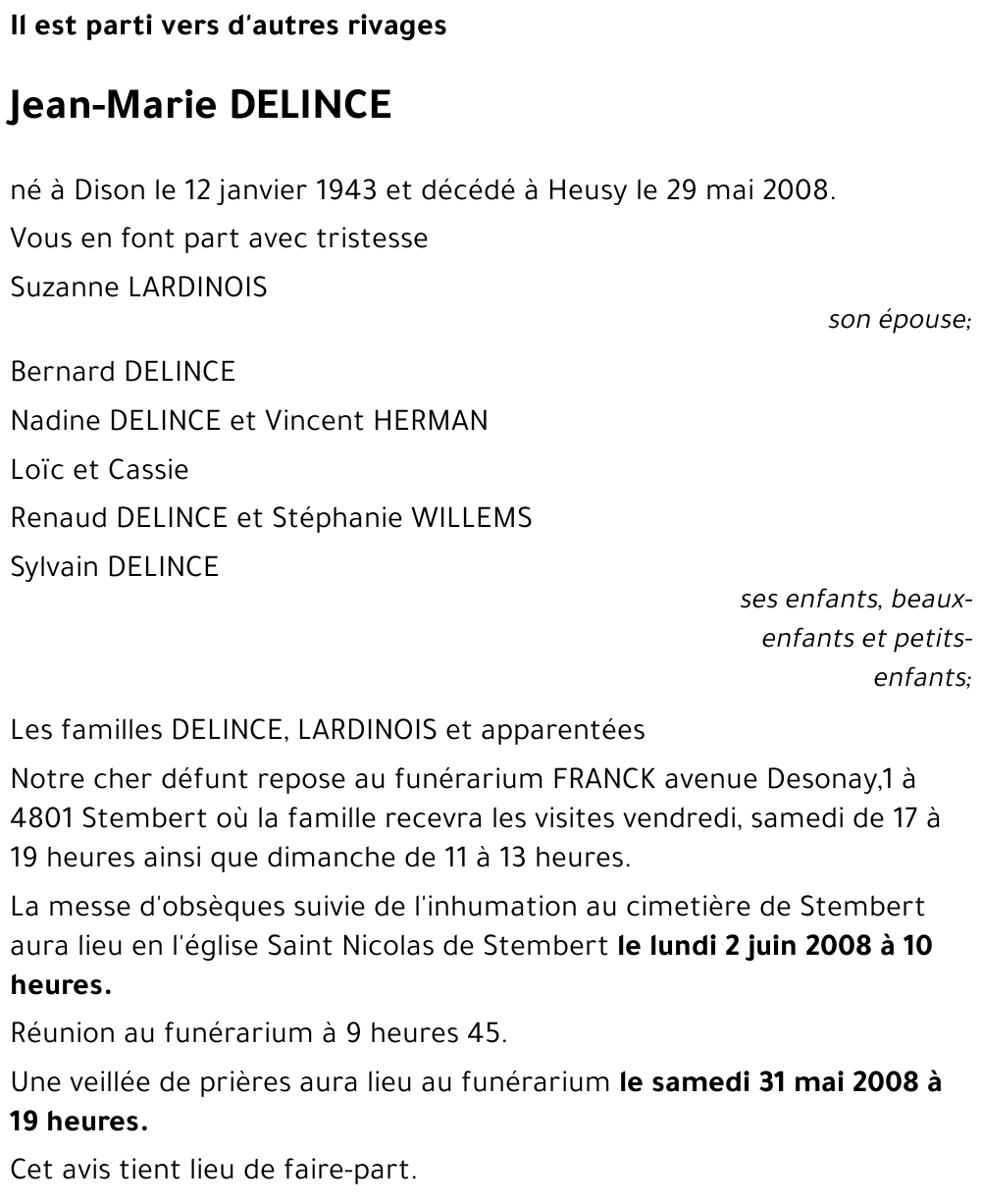 Jean-Marie DELINCE