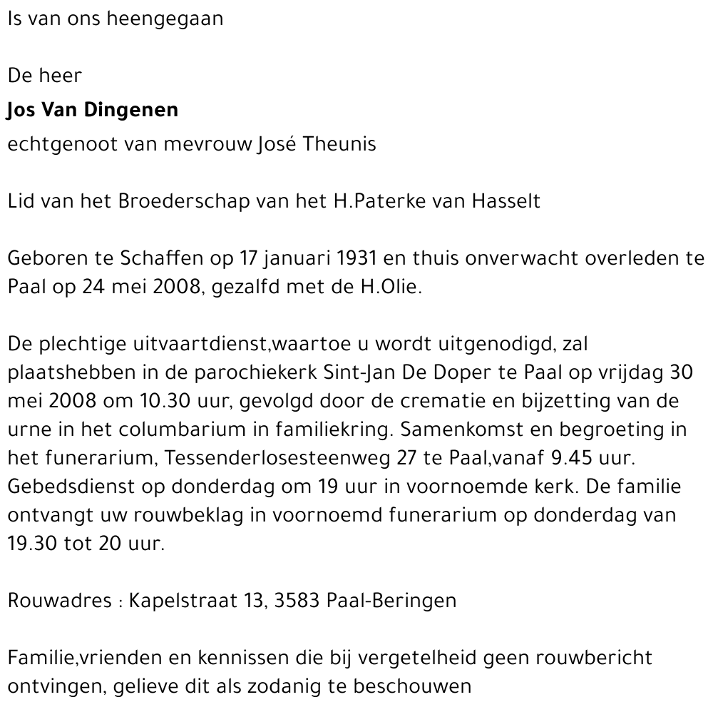 Jos Van Dingenen