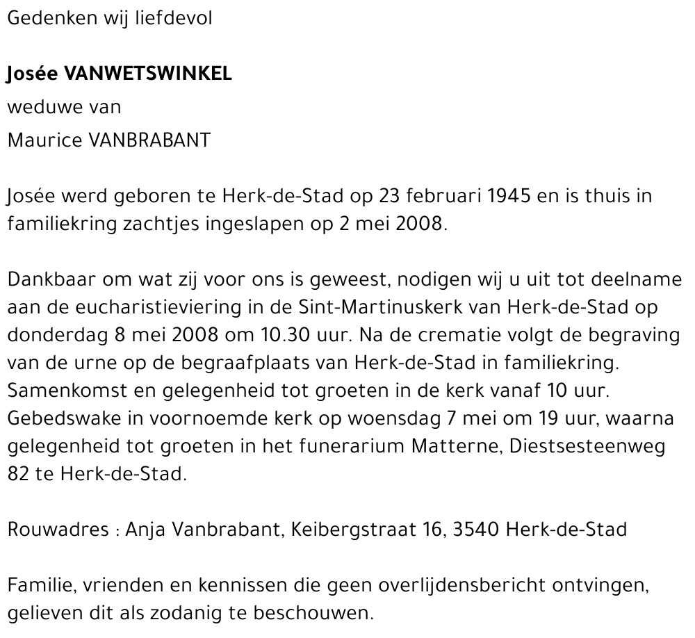 Josée Vanwetswinkel