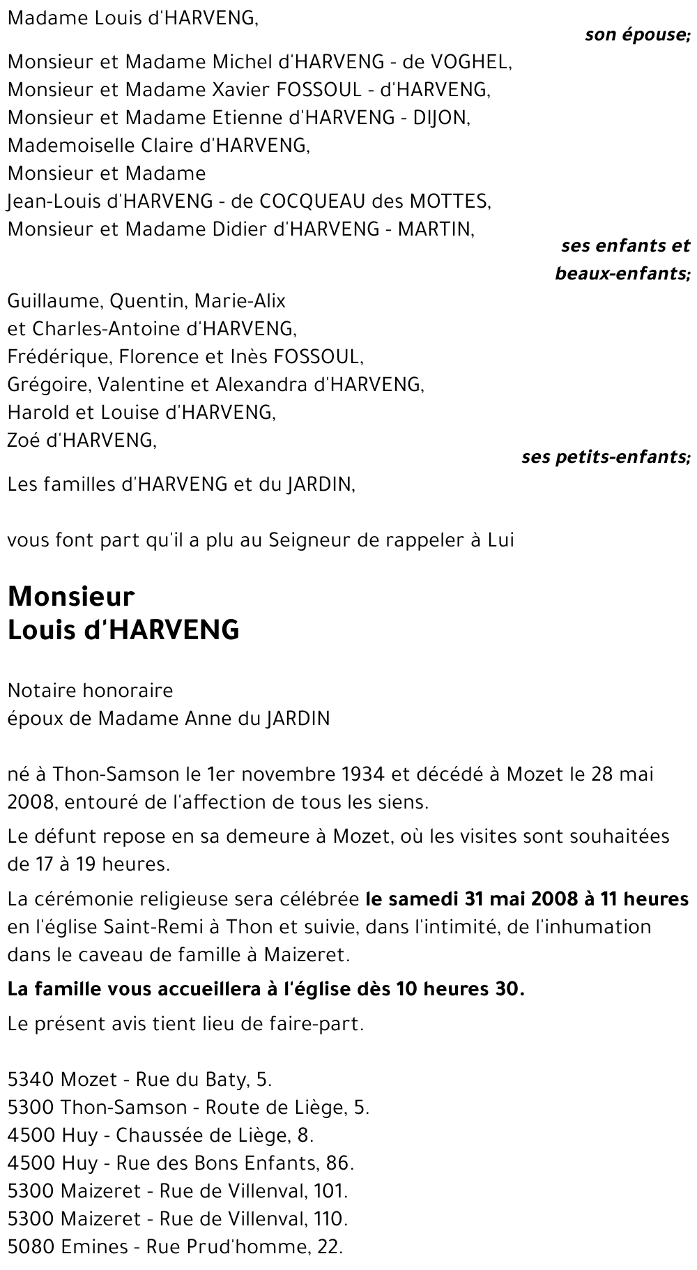 Louis d'HARVENG
