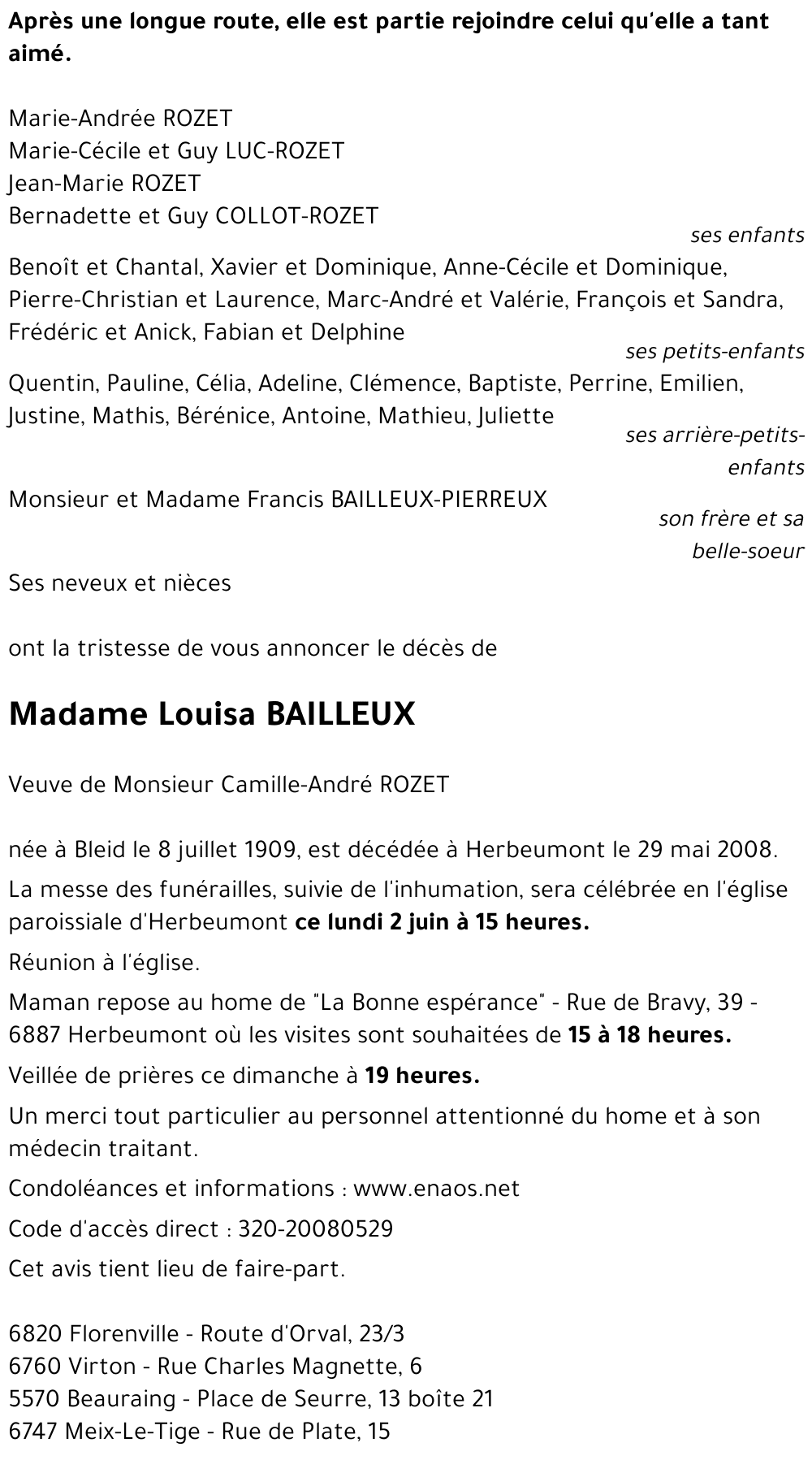 Louisa BAILLEUX