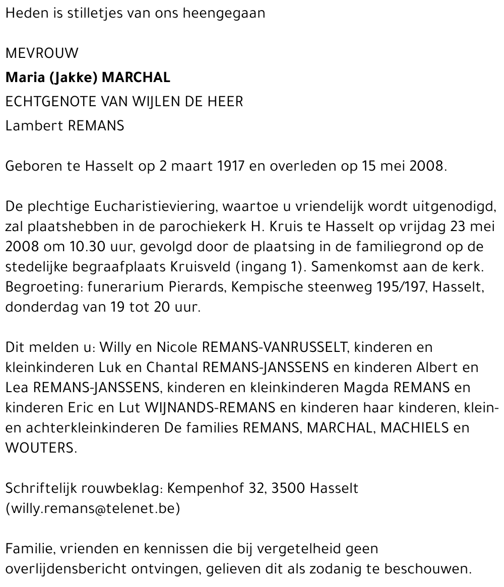 Maria (Jakke) Marchal