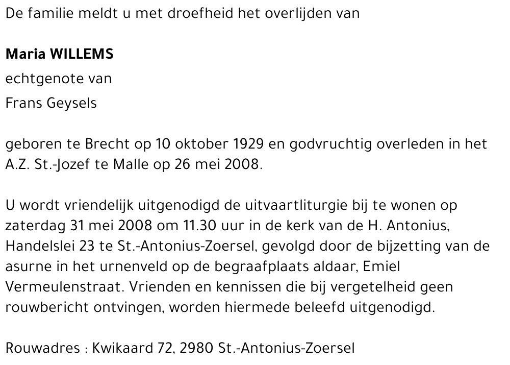 Maria WILLEMS