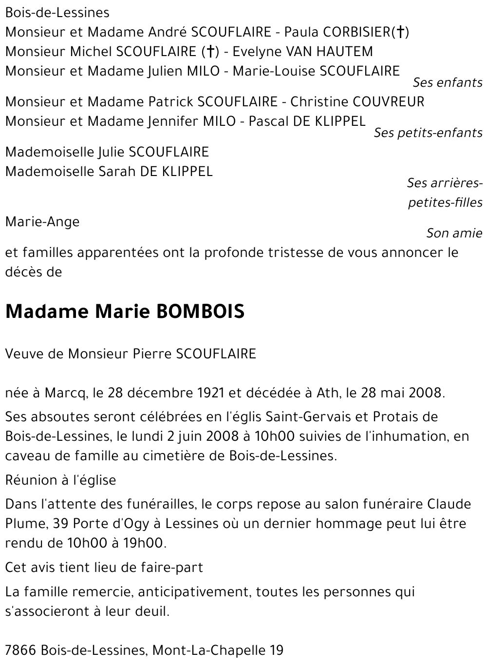 Marie BOMBOIS
