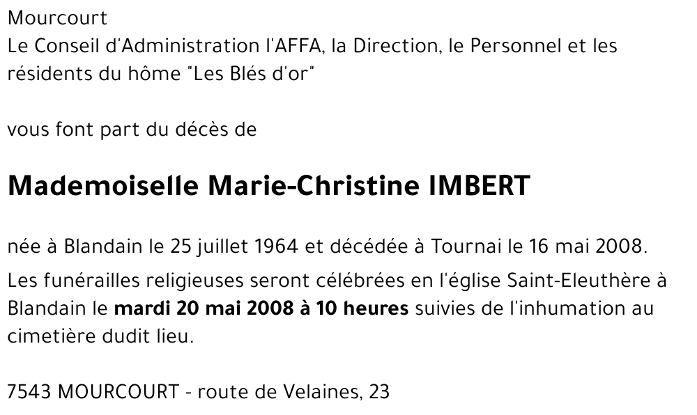 Marie-Christine IMBERT