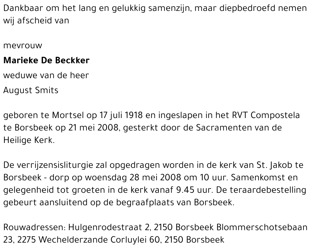Marieke De Beckker
