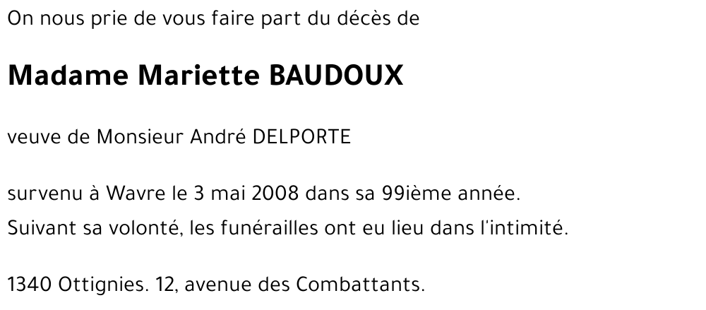 Mariette BAUDOUX