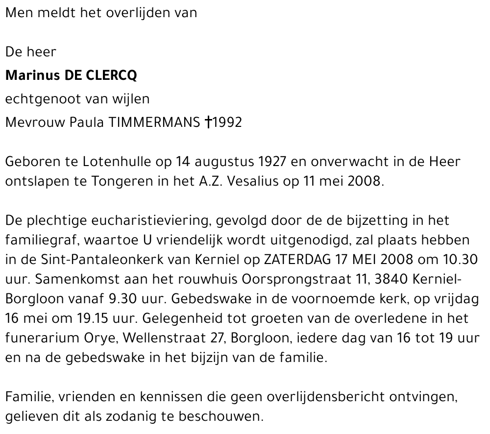 Marinus DE CLERCQ