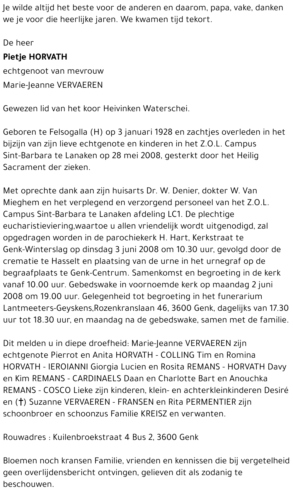Pietje HORVATH