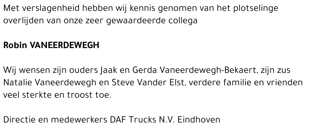 Robin Vaneerdewegh