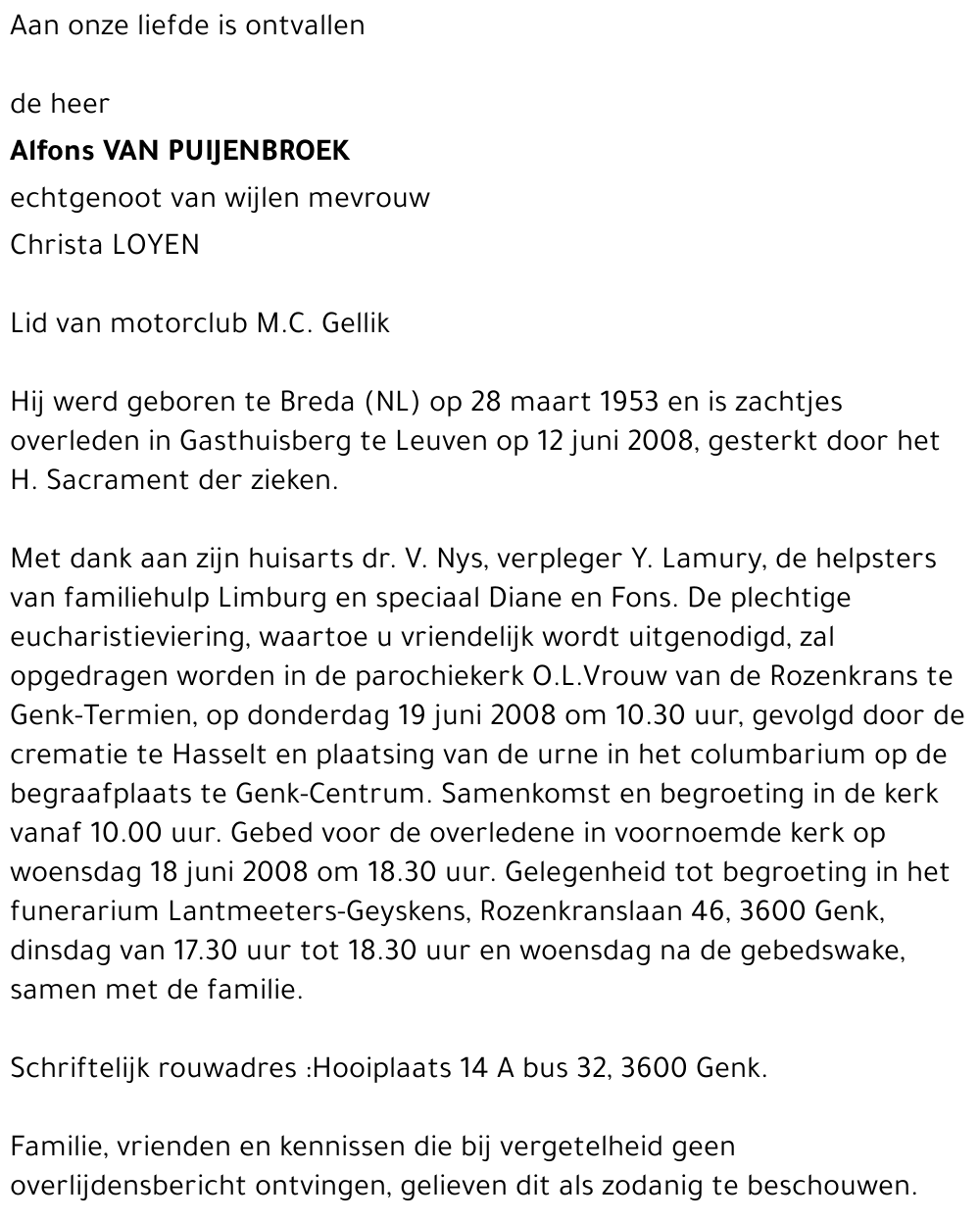 Alfons VAN PUIJNBROEK