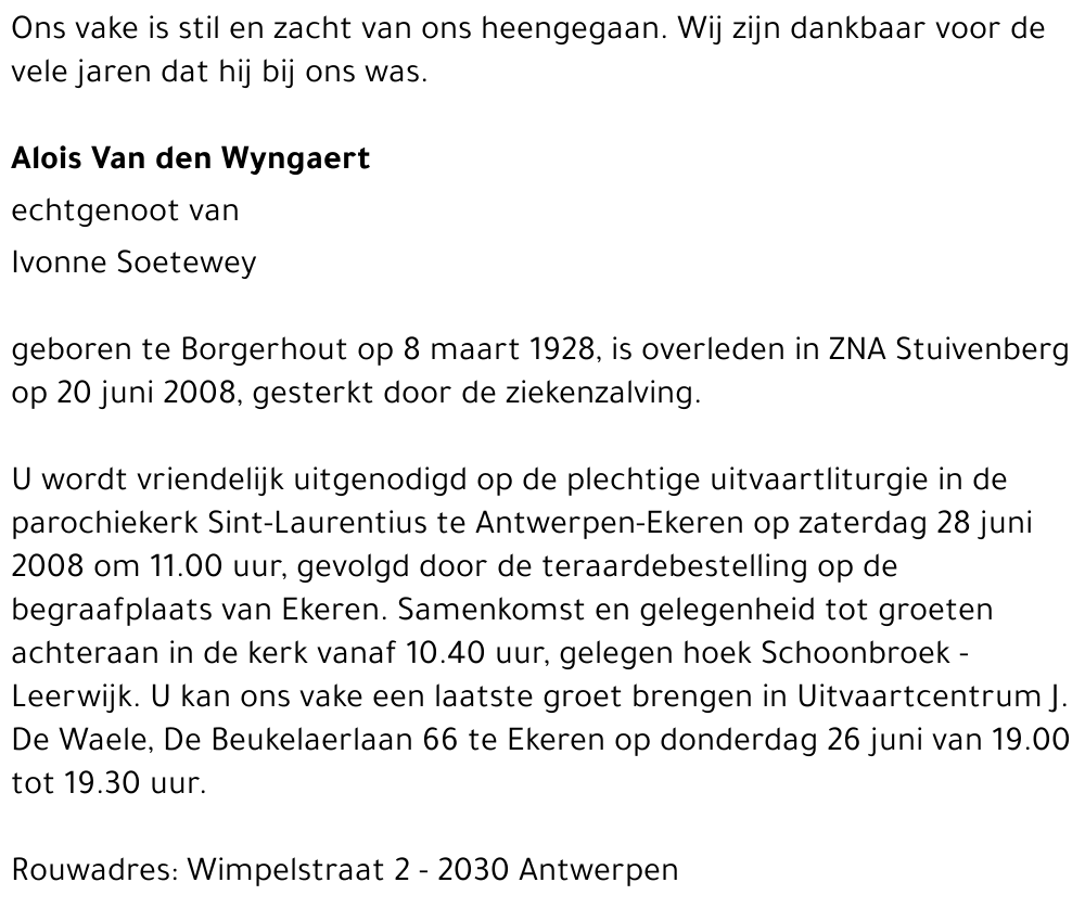 Alois Van den Wyngaert