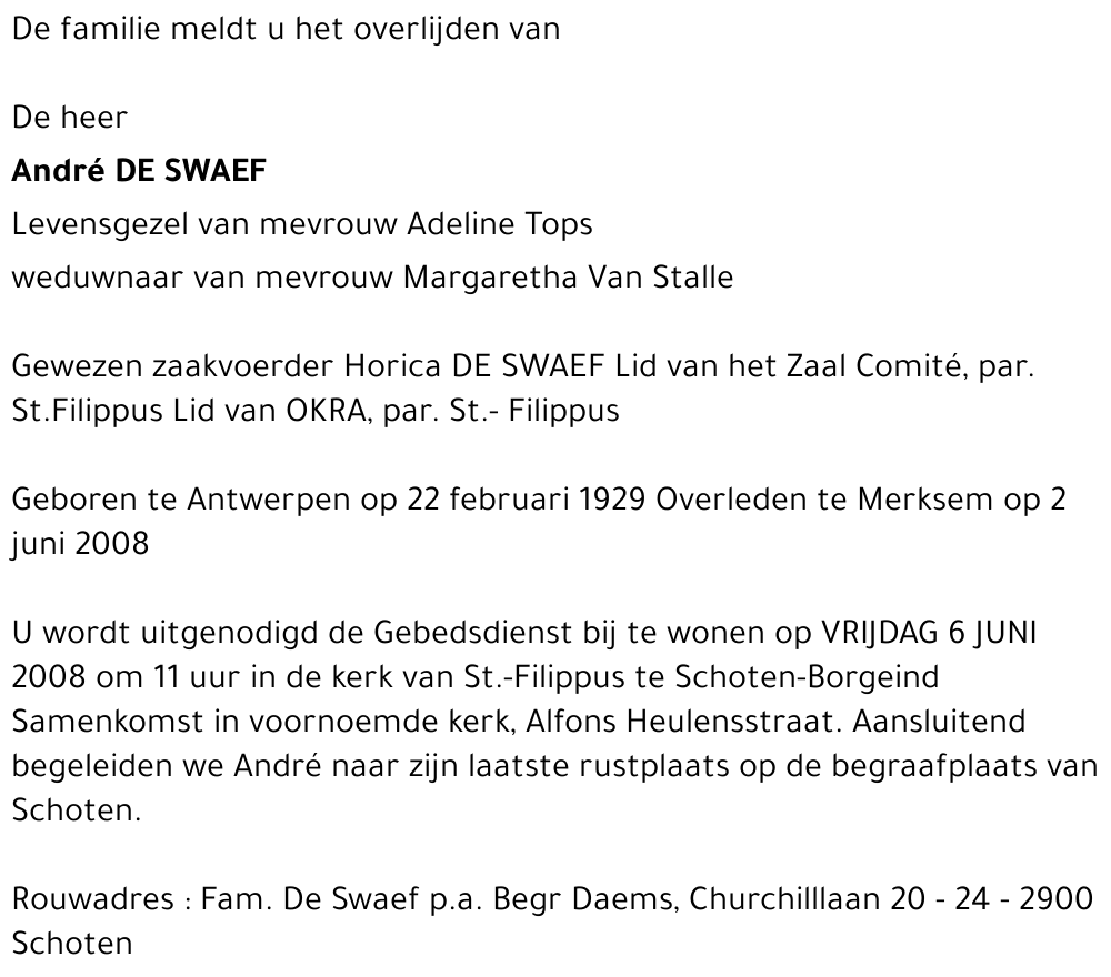 André De Swaef