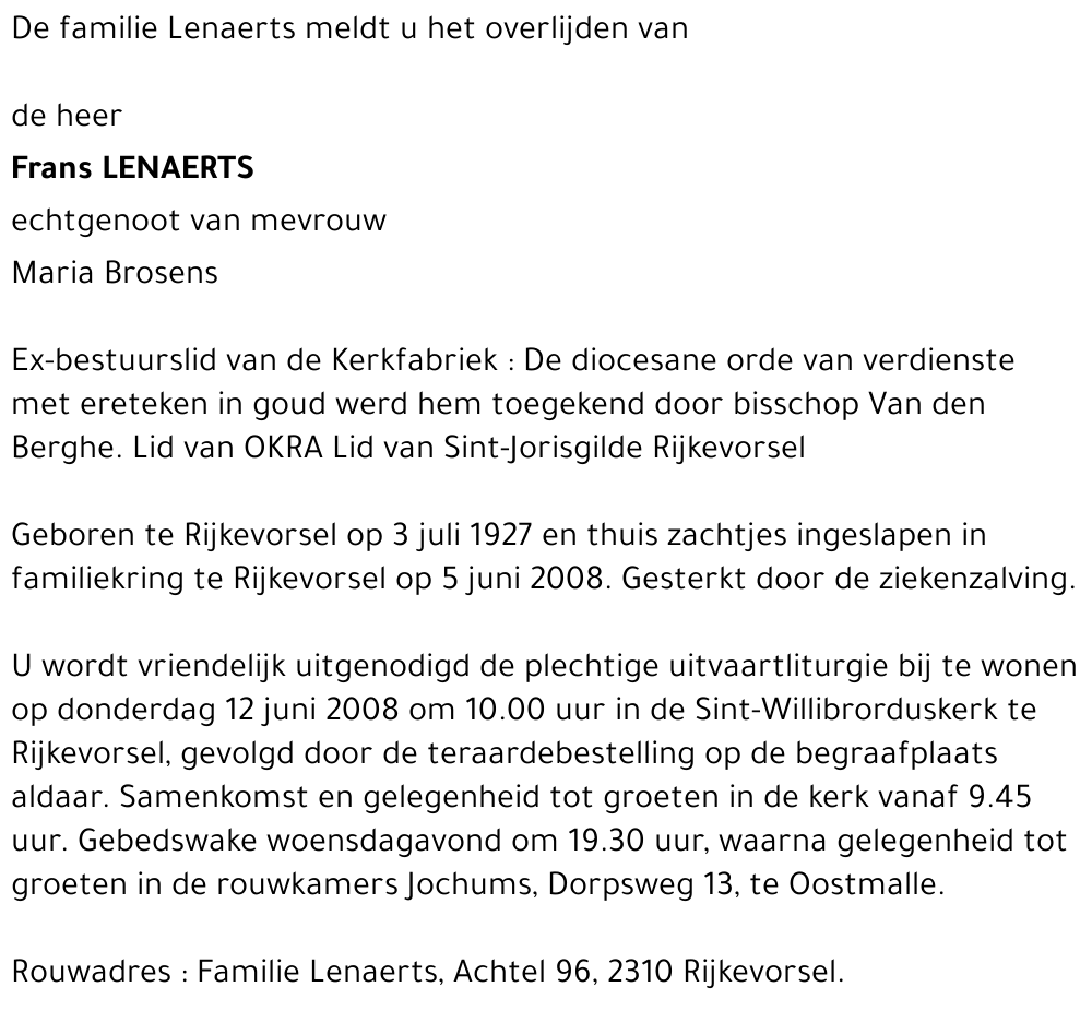 Frans Lenaerts