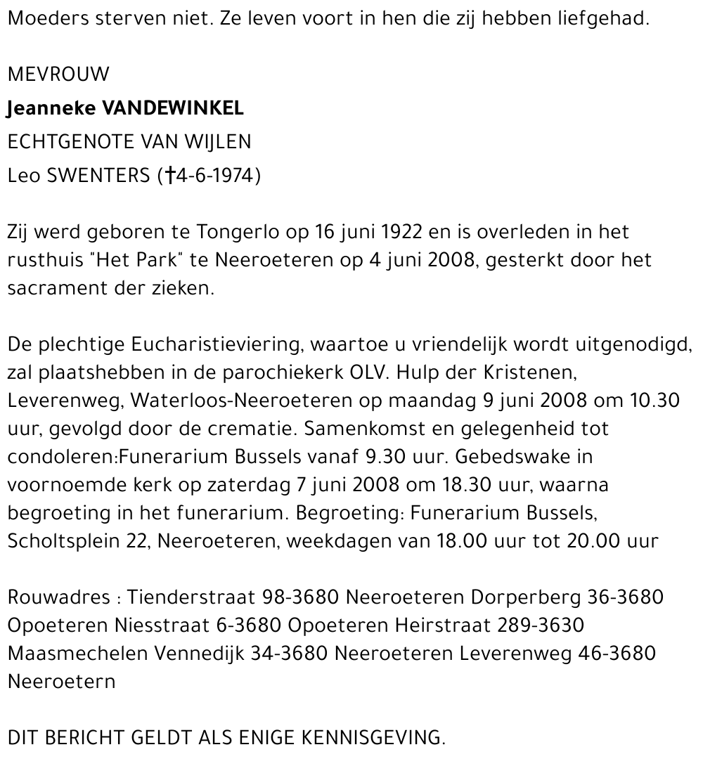 Jeanneke VANDEWINKEL