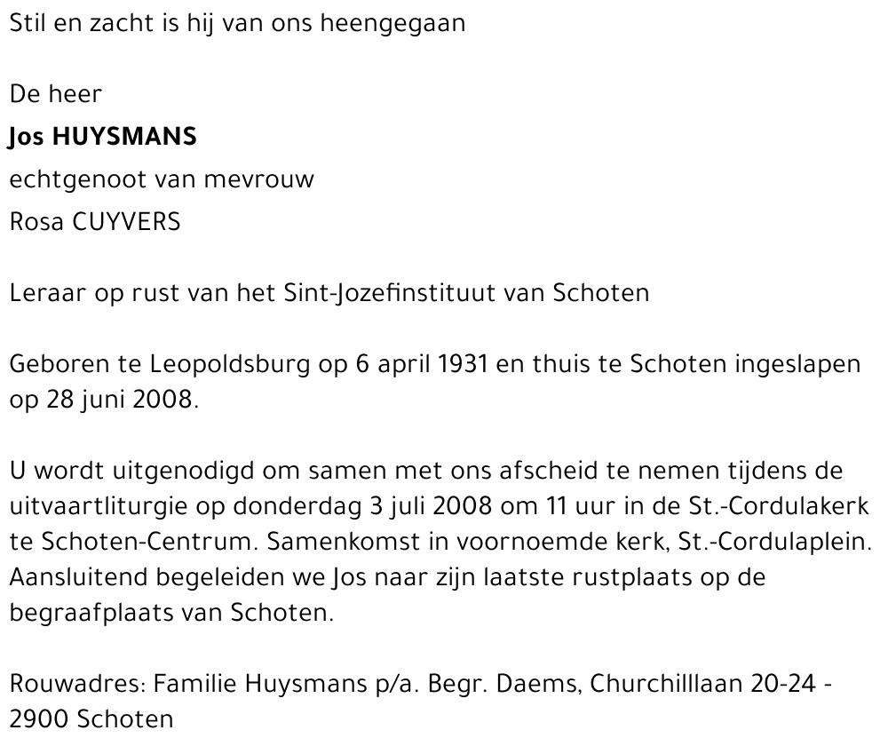 Jos Huysmans